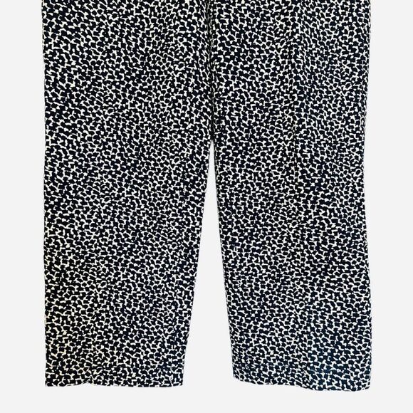 Liz Claiborne Audra Pants 100% Cotton Navy/Cream Print Crop Pants Sz 6 - Picture 4 of 5